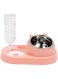 Raised Pets Water and Food Bowl Set, Automatic Water Dispenser Bottle, Cat Bowls,Detachable Stainless Steel Bowl No-Spill Pet Feeder for Small Medium Dogs and Cats Puppy Kitten Rabbit(Pink, M)