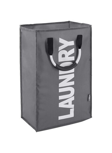 TERRIFI 40L Collapsible Laundry Basket, Freestanding Tall Clothes Hamper, Foldable Hamper Basket Bags, Suitable for Bedroom, Bathroom, Laundry Room (Dark Grey)