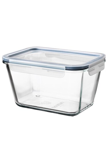 container with lid, rectangular glass/plastic, 1.8 l