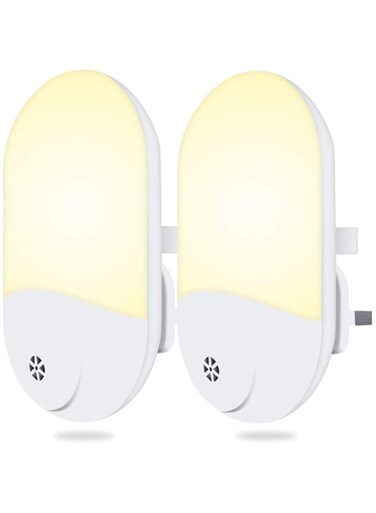 Doeek LED Night Light【2 Pack UK Plug】, Night Light Plug in Wall with Dusk to Dawn Photocell Sensor, Plug in Night Light for Baby, Kids, Children's Room, Hallway, Nurseries, Stair, etc-Warm White (C)