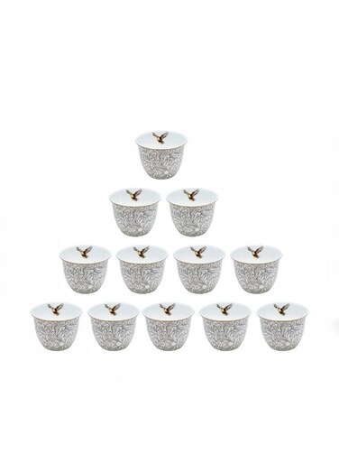 Luhpar M18042 / Cba12 / D25059 Ceramic Cawa Cup Set &Atilde;&sbquo;&acirc;&sbquo;&not;&acirc;&euro;&oelig; 12-Piece &Atilde;&sbquo;&acirc;&sbquo;&not;&acirc;&euro;&oelig; Bird Design 100Ml