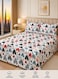Queen Size White Multi-Heart Print Bedsheet Set 3PCS &acirc;&euro;&ldquo; 125 GSM Soft Breathable Fabric, Fade Resistant &amp; Durable with 2 Pillow Covers, 220x220 CM