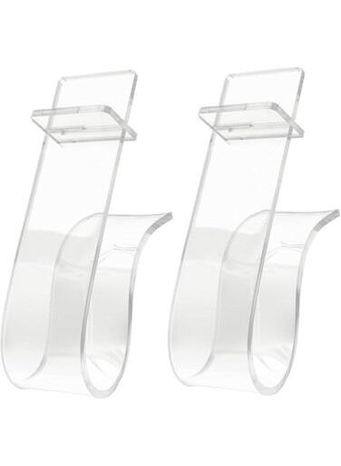 NALACAL 2pcs Acrylic Shoe Holder Shoe Storage Rack, Clear Shoe Rack Clear Display Stand, Sandal Display Stands Acrylic Shoe Display Stand, Acrylic Shoe Shelf Flat Shoe Sneaker Rack Sports