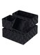 Storage Box Cube Basket Bin Container Tote Organizer Divider for Drawer,Closet,Shelf, Dresser,Set of 4 (Black)