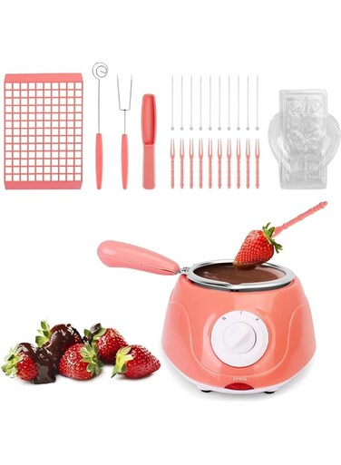 BAOLY Chocolate Melting Pot,25W Candy Melting Pot,Chocolate Making Kit,Candy Making or Cheese Fondue Fountain Pot Kit with DIY Mold and Accessories Ideal for Parties &amp; Dessert
