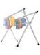 DAYONG 63 Inches Clothes Dryer Rack, Heavy Duty Stainless Steel Laundry Rack, Adjustable &amp; Folding Clothes Hanger Rack for Space Saving, Portable Clotheshorse with 30 Windproof Hooks (63")