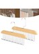Hooks Space Saving Tie Rack 2 Pack, Premium Wood &amp; Steel Non-Slip Storage Hanger, Adjustable Closet Organizer for Belt, Scarf, Bra, Tie, Swimsuit, Jewelry   Durable Wardrobe Hanging Solution