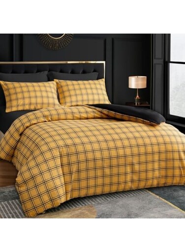 HOME Duvet Cover Set &acirc;&euro;&ldquo; Premium Microfiber, Reversible Design with Zipper &amp; Corner Ties