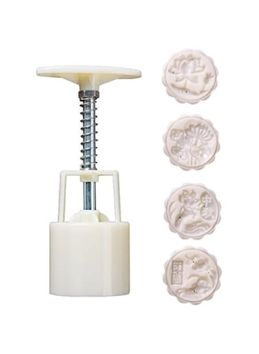 Dubai Gallery Domestic Use Hand Pressure Type Non-Stick Eco-Friendly Abs Mooncake Making Mould White 14 * 5 * 5Cm AMZ-N41401813A