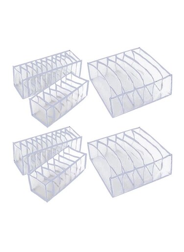 3 Piece Underwear Organizer Set Grey/Clear