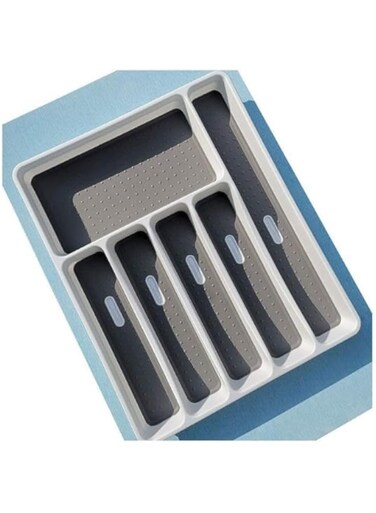Aiwanto Kitchen Drawer Cutlery Storage Tray Blue/Grey 42 X 6.5 X 34Grams 10X10X20 Blue/Grey