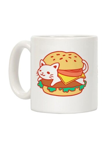 Cat Printed Coffee Mug White