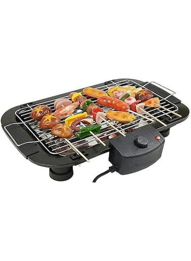 Electric Barbecue Indoor,Non-Stick Cooking Infinite Temperature Control For Customized BBQing, Dishwasher Saf Large Charcoal Grill with Heater, Stainless Steel, Outdoor Camping Cooking