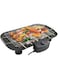 Electric Barbecue Indoor,Non-Stick Cooking Infinite Temperature Control For Customized BBQing, Dishwasher Saf Large Charcoal Grill with Heater, Stainless Steel, Outdoor Camping Cooking