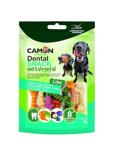 Camon Chewable Rope-Shaped Bone with 5 Different Flavours:10Pcs/Bag- (80G)