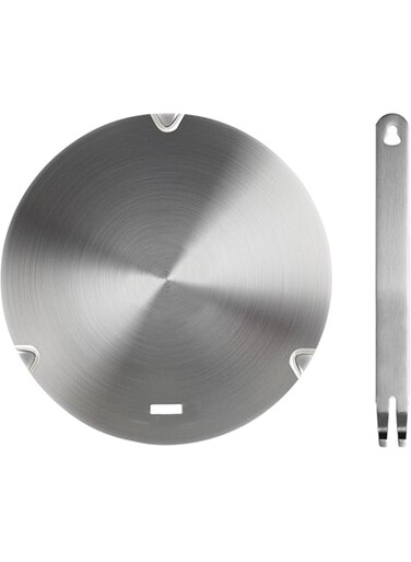 Heat Conduction Plate for Gas Stove, Induction Cooktop Mat, Stainless Steel Induction Adapter Plate with Removal Handle, Coffee Milk Cookware Simmer Ring Plate Induction Hob Heat Cooking (8.7inch)