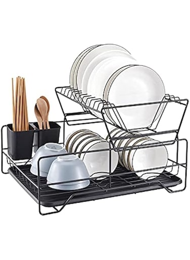 S2C Dish Rack Dish Drying Stand Dish Drainer Plate Rack Dish rake Kitchen Organizer Dish Drying Rack Countertop Large Antibacterial Kitchen Utensils Dish racks Dish Stand (STYLE A)
