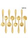 Stainless Steel Gold Leaf Coffee Spoon 16 Pcs Creative Tableware Dessert Spoons, Stirring, Mixing, Sugar, Stir, Ice Cream, Cake, Teaspoon Set (Gold-16Spoon)