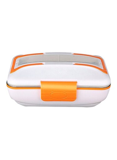 Heating Lunch Box White/Orange 27.5x20x11.5centimeter