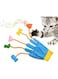 Azonee Cat Teaser Glove, Interactive 5-Finger Mitts with Bells, Plush Cat Play Gloves for Indoor Cats and Kittens Entertainment