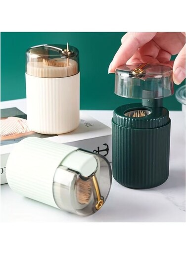 toothpick box, lightweight and luxurious creative storage toothpick box, automatic release molded plastic toothpick box, household items (white)