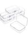 DELFINO 6 Pieces Mini Plastic Clear Beads Storage Containers Box for Collecting Small Items, Beads, Jewelry, Business Cards, Game Pieces, Crafts (2.52 x 1.73 x 0.79 Inch)