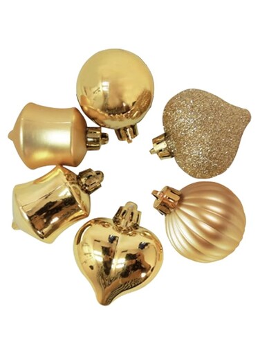Christmas Mini Assortment Gold 4cm 24Pcs/PVC Box