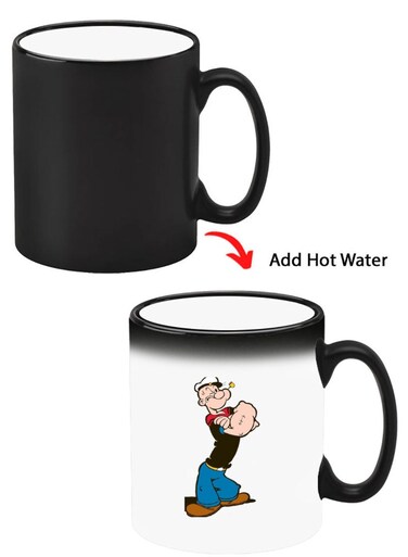 Color Changing Heat Sensitive Ceramic Mug, Image Revealed When HOT Liquid is Added! Popey