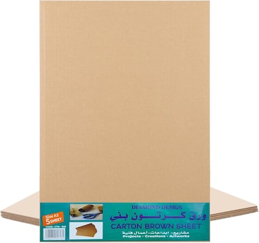 CRAFT MAGIC A3 Corrugated Cardboard Sheets &ndash; Pack of 5 Brown Craft Boards for DIY Projects, Arts &amp; Crafts, Shipping, Packing and Protective Use