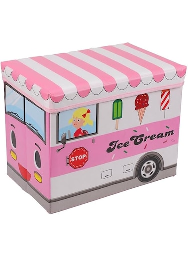 Aokraty Kids toy Chest, Multi-use Basket Storage Box, Large and Foldable Organizer Box with Cute Patterns for Kid's Toy, Book and Cloth, Toy Chest for Home and Nursery (40CM*26CM*32CM)