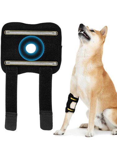 Dog Leg Brace for Rear Hock &amp; Ankle Front Leg Support, Canine Hind Leg Joint Compression Wrap, Dog Leg Support, Injury and Sprain Protection, Ankle Brace with Knee Support for Dogs (Black, XL)