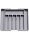 Beauenty Expandable Silverware Drawer Organizer, Adjustable Utensil &amp; Cutlery Tray, Large Capacity Kitchen Flatware Organizer for Spoons, Forks, Knives (Grey)