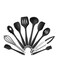 10-Piece Silicone Kitchen Non-Stick Pan Set Black 0.78kg