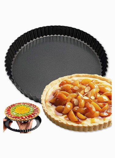 Tart Pans, Non-sticks Quiche 9 Inches Removable Loose Bottom Tart Pie, Round Baking Dish Pan for Kitchen Cooking Baking 2 Pack