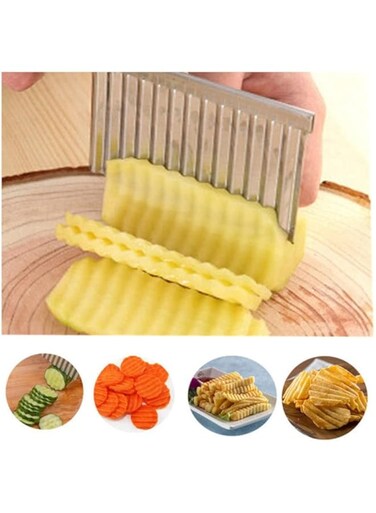 Dubai Gallery Potato Ripple Knife Silver 22X2X6Cm