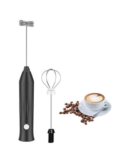 Coffee Milk Frother, Mini USB Rechargeable Milk Frother with Dual Whisk Head, Stainless Steel Waterproof Portable Beater for Coffee, Cream, Cappuccino, Latte