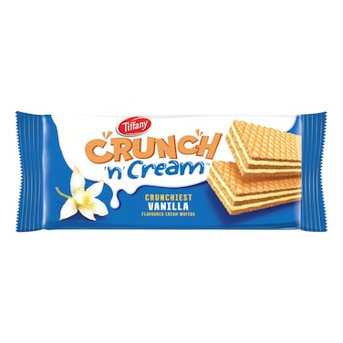 Tiffany, Crunch N Cream, Vanilla Flavoured Cream Wafers, 65g