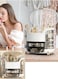 Makeup Organizer Storage Box Countertop Cosmetic Organizer with Lid &amp; Drawers Dustproof Skincare Organizers Bathroom Counter Makeup Organizer for Bathroom Countertop Bedroom Dresser (B)
