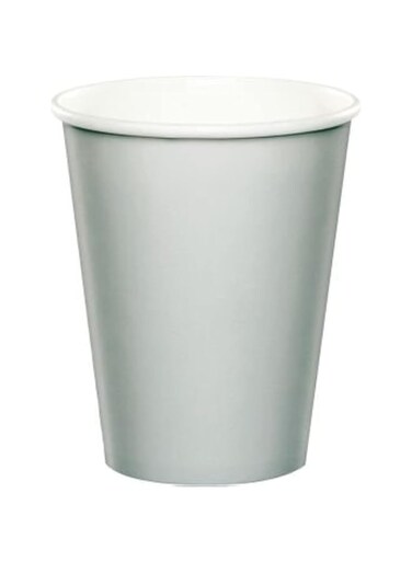Creative Converting Paper Hot &amp; Cold Cups 9oz 24/Pkg-Shimmering Silver