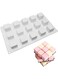 Square Shape Silicone Baking Mold for Mousse Cake, French Dessert Mold for Pastry Chocolate, Reusable Non-Stick Easy Release (15-Cavity)