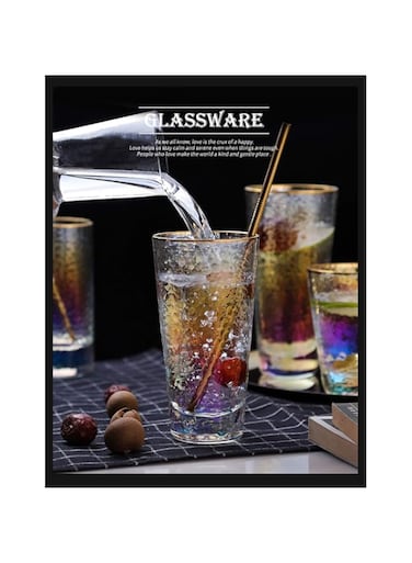 SC Rainbow Brilliant Glass Crystal Cup Milk Tea Cup Household Beer Juice Drink Cup
