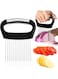 PawPawU&reg; Onion Holder for Slicing, Stainless Steel Food Cutting Helper for Tomatoes, Potatoes, Cucumbers, Apples, Carrots, Avocados or Lemon, Double As a Meat Tenderizer