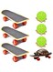 Lengnuantazhi 3 Sets of Tortoise Skateboard and Treat Ball, Turtle Fast Skate Accessory Funny Pet Turtles Playing and Training Toy, Mini Walking Skateboards Parrot Reptile Skateboard Toys (Green)