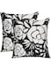 Oussum Home Decor Cushion Cover Throw Pillow Case Printed for Sofa Chair Bedroom Living Room, Black (16x16 Inches Set of 2)
