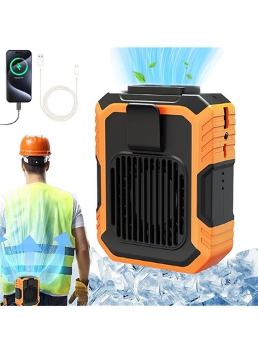 Blue Collar Breeze - Portable Waist Fan, Blue Collar Breeze Waist Fan, Blue Collar Breeze Portable Fan, Portable Waist Fan Rechargeable, Personal Waist Fan, 3 Speeds, 15500rpm Strong Airflow (orange)