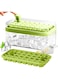 Cube Tray with Lid and Bin, 2 Pack Ice Cube Trays for Freezer, 64 Pcs Ice Cube Mold (Green)