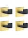 Delarkusi Towel Hooks for Bathrooms, Black &amp; Gold Towel Hook for Kitchen Bathroom, SUS304 Stainless Steel Coat Hook, Square Heavy Duty Robe Hooks for Hanging Towels, Coats, sponges, Wall Mount, 4 Pack