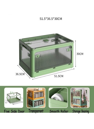 Versatile Foldable Transparent Storage Box for Books and Household Items 51.5 X 30 cm