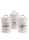 3PCS Airtight Kitchen Canister with Lids, Coffee, Tea, Sugar Metal Containers Jars, Decorative Kitchen Food Canister Jars, white