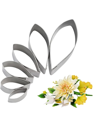 KALAIEN 6pcs/Set Dahlia Sugar Flower Cutter Set Fondant Cake Sugarcraft Decorating Tools